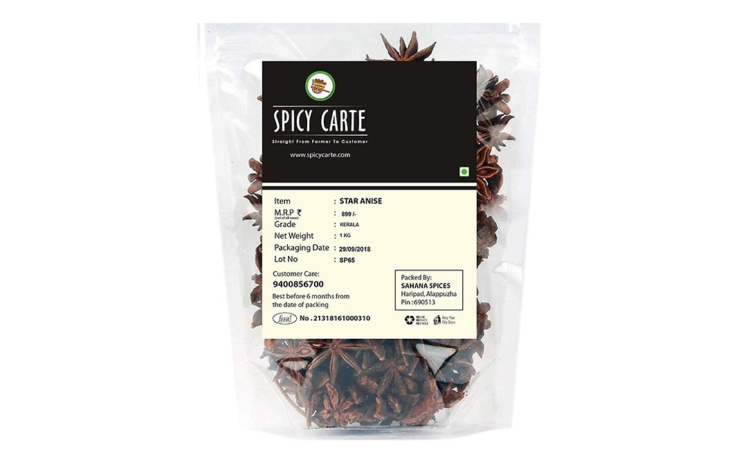 Spicy Carte Star Anise (Chakri Phool)    Pack  1 kilogram